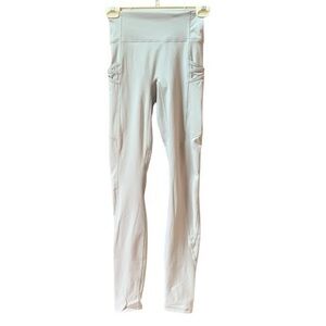 New NwT Fabletics Trinity High Waisted Side Pocket Legging Pants XXS Light Gray